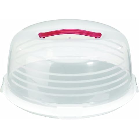 Curver Round Cake Box, Transparent/White Cover