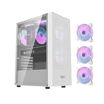 GABINETE GAMER AIGO DARKFLASH A290 MESH, ARGB, LATERAL DE VIDRO, COM 3 FANS, BRANCO, A290-MESH-WH-3F