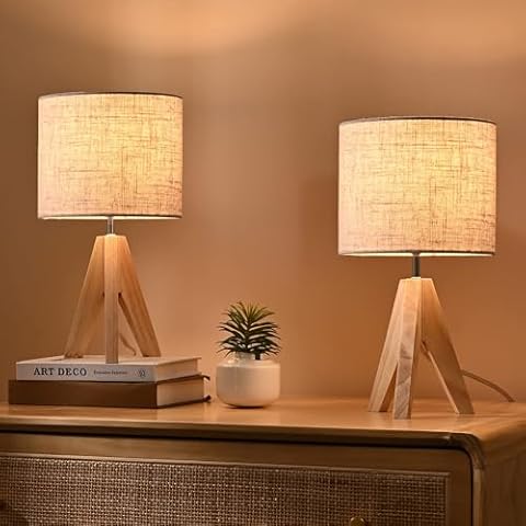 EDISHINE Set of 2 Tripod Bedside Lamps Cover