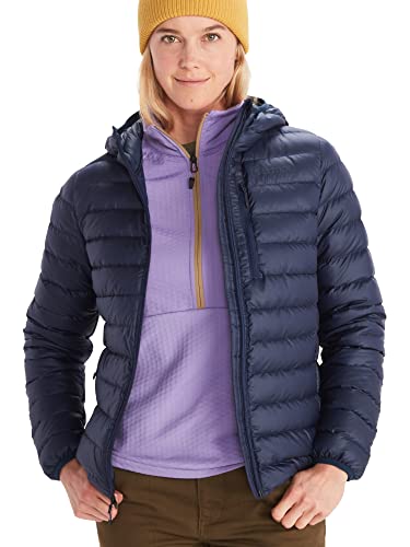 Marmot Damen Highlander Hoody, Leichte Daunenjacke, warme Winterjacke, wasserabweisende Steppjacke, winddichte Funktionsjacke, klein packbare Outdoorjacke mit Kapuze