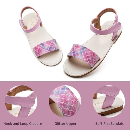 Image of Charmivy Girls Sandals Braided Upper Flat Dress Sandals Round Open Toe Summer Shoes Little Kid /Big Kid