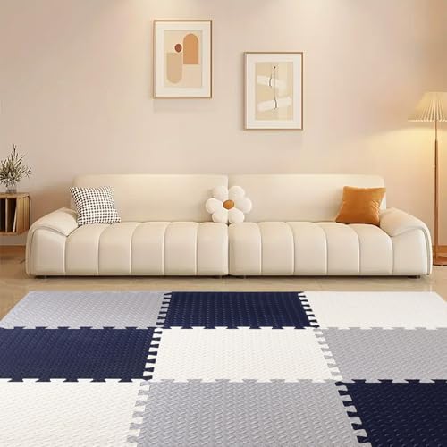 Image of EASYHOME Interlocking Mat - 12mm Thick | 60x60cm 9 Tiles (36 Sq Ft Area) for Kids | Soft & Protective Puzzle Mat for Baby Crawling, Playroom & Exercise