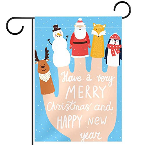 Drapeau de jardin Merry Christmas抗UV double face lisible recto verso