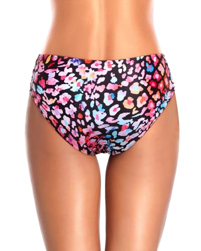 Image of Tempt Me Women Bikini Bottoms Mid Waist Bathing Suit Swimsuit Ruched Swim Bottom