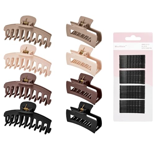 Hair Clips Set | 8 Matte Non-Slip Claw Clips (4.3