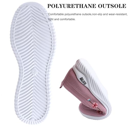 Women's Breathable Mesh Embroidered Walking Shoes Lightweight Comfortable Non-Slip Sneakers Casual Fashion Slip On Soft Sole Tennis Shoes Loafers4