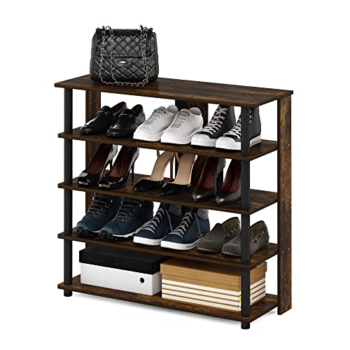 Furinno Turn-N-Tube 5 Tier Wide Shoe Rack...