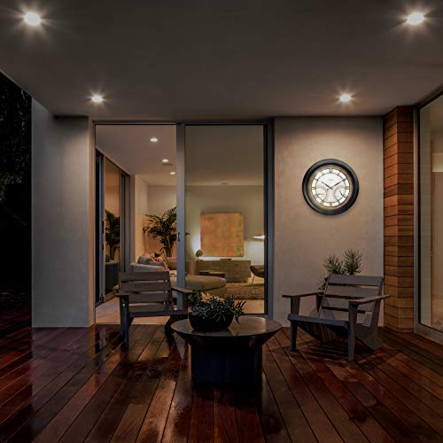 Image of AcuRite 24 inch Illuminated LED Large Outdoor Decorative Clock with Thermometer and Hygrometer Combo (75022M)