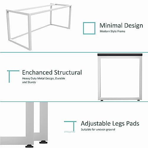 Image of Honey Touch Lizon Metal & Wood Workstation Desk | 122 x 61 x 73 cm (L x W x H) | Modern Computer Table for Home Office & Work from Home | Heavy Duty Study Desk