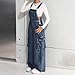 Girls Oversized Denim Overalls Y2K Wide Leg Cargo Jeans Jumpsuit 2026 Fashion Denim Romper (Blue, 7-8 Years)