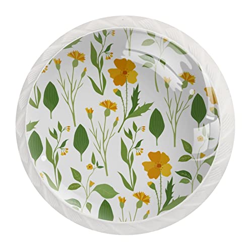 Boutons de commode pastorable jaune fleur bouton poignées tiroir