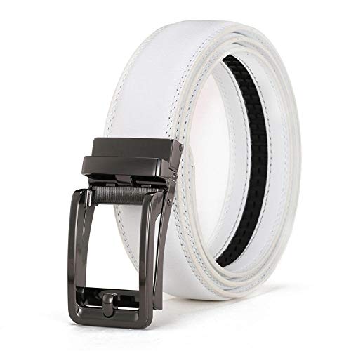 Ceinture en cuir pour hommes boucle automatique business noire 120cm toutes saisons