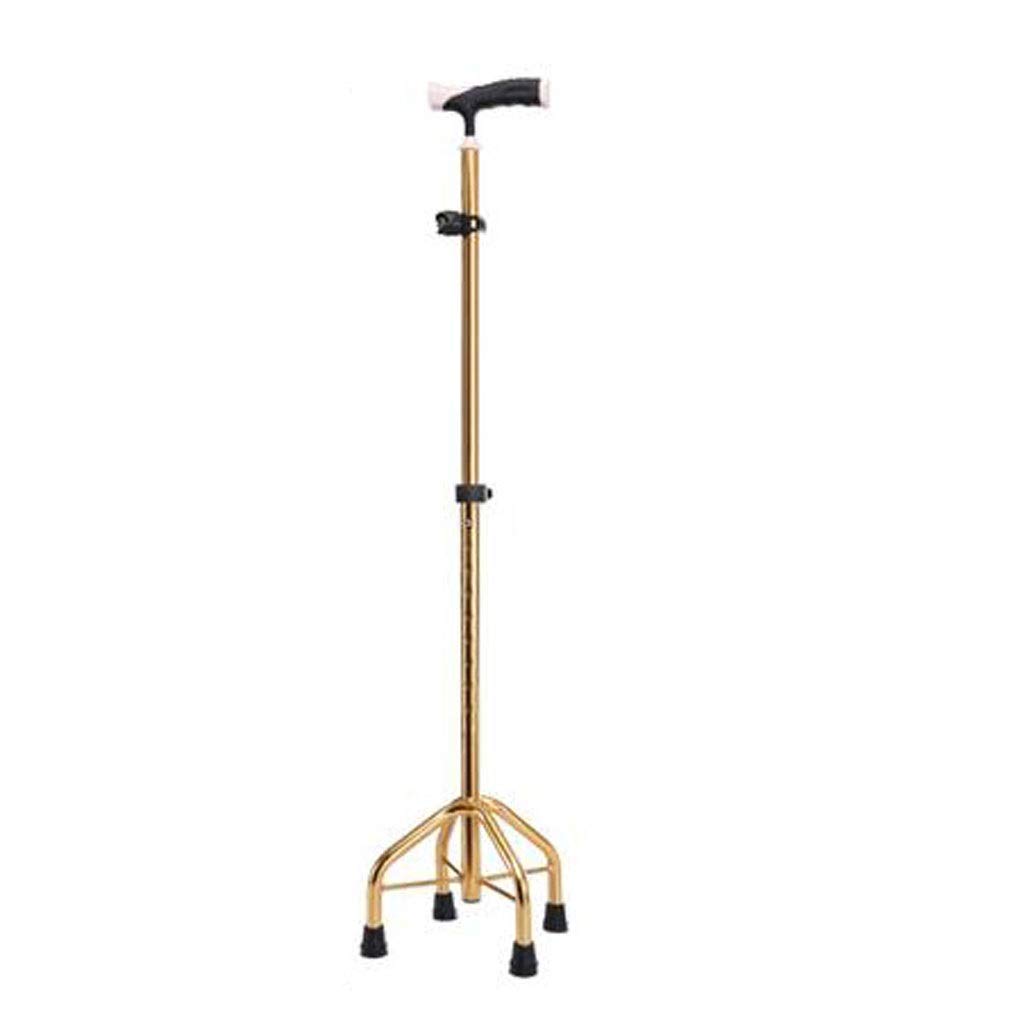 Bastón de Cuatro Patas para Anciano, bastón de Cuatro Esquinas para discapacitados, Andador para Ancianos, bastón Grueso, Silla de bastón de Tubo de Acero Inoxidable, muletas Times