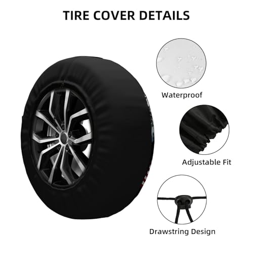 Image of Wild Adventures Spare Tire Cover for Rv SUV Trailer Truck- Funny Cute Decor Tire Cover Polyester Wheel Covers Universal Fit for Outdoor Camper Travel,17 inch