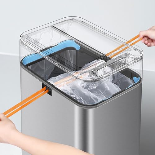 Caneca de basura rectangular 20L acero inoxidable con sensor miniatura 4