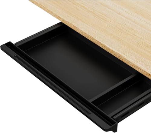 Under Desk Mounted Sliding Drawer to pull out Attachable Desk Pencil Drawer Ball-Bearing Slides (Black)