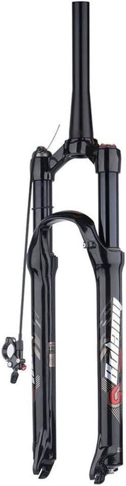 Fourche de vélo VTT 26 pouces suspension pneumatique voyage 100mm tube conique noir