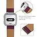 Surace Compatible for Fitbit Versa Bands, Leather Band Replacement Strap Compatible with Fitbit Versa 2 Bands Versa Lite Bands Smart Watch, Wine Red