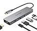 Produktbild USB C Hub, Auoisgo USB C Adapter Kompatible mit MacBook Pro/Air Adapter, 6 in 1 mit 4K HDMI Ausgang, SD/TF Kartenleser, 100W PD, USB C Dock Kompatibel mit Laptop und Andere Typ C Geräten