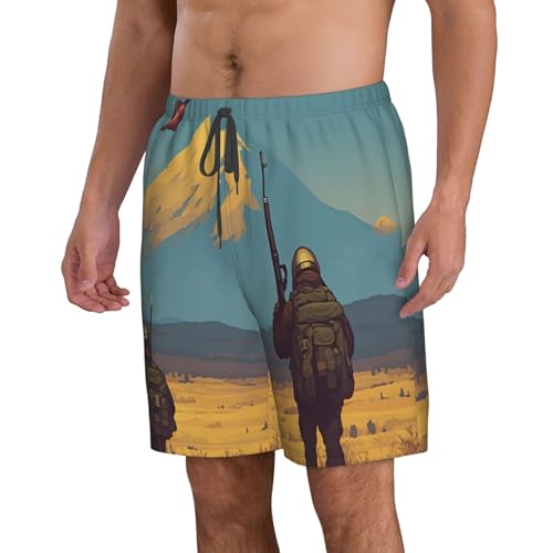 Fighting Aliens Men's Beach Pants-Quick-Dry & Comfortable Mens Beach Shorts for Men, Perfect for Surfing and Everyday Wear White2