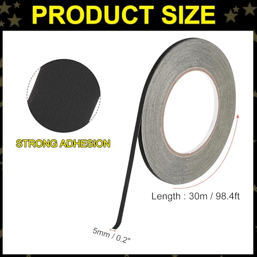 Image of MECCANIXITY Insulating Acetate Roll Cloth Adhesive Tape, 0.2in x 98ft Black Electrical Heat Resistant Fabric Tape for Laptop Electric Automotive Guitar Repair Wire Harness