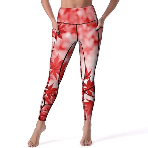 Legging femmes sport imprimé rouge idéal pour vos séances de yoga en gym