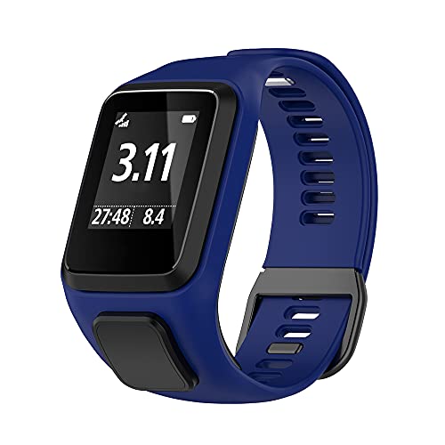 KINKUUN Cinturino di Ricambio Compatibile con TomTom Runner 2/3 Spark/3 Cardio + Music Braccialetto di Ricambio.(Blu scuro)
