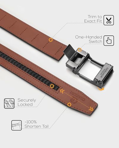 CHAOREN Leather Ratchet Belt Men - Mens Belts Casual Accessories for Every Occasion (35mm)4