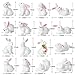 16 Pieces Miniature Bunny Figurine Toy Resin Mini Bunny for Easter Cake Decorations Birthday Cupcake Toppers Small Animal Figurine Playset Fairy Garden Ornaments for Easter Christmas Holiday