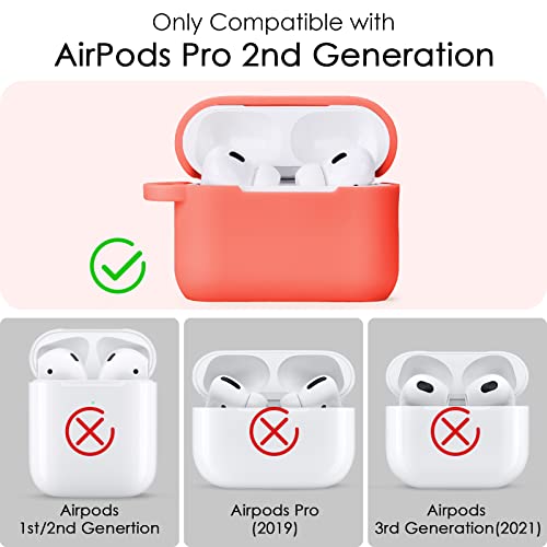 Image of Case for Airpods Pro 1st 2nd Generation - VISOOM Airpods Pro 1 /2 Cases Cover Women Silicone iPod Pro 2 Earbuds Wireless Charging Case Girl Bling Keychain for Apple Airpod Gen Pro 2