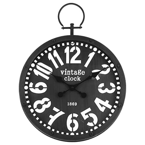 Atmosphera - Horloge Gousset Noire - métal D45 cm