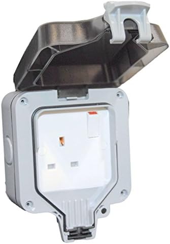 2 X Waterproof Outdoor 13A Storm Switched Single Socket IP66 Outside Use