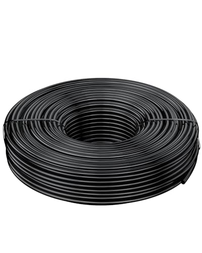 Pawfly 30 M Tubo de riego por goteo, 4-6 mm Tubería de distribución para sistema de riego, Línea de Micro PVC negro, Rollo de manguera para jardín, Pieza de riego por goteo