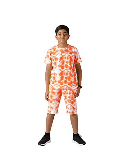 Image of KiddoPanti Boys Tie & Dye Print Tee & Shorts Set