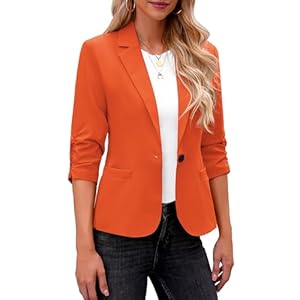 LookbookStore Blazers for Women Suit Jackets Dressy 3/4 Sleeve Blazer Business Casual Outfits for Work