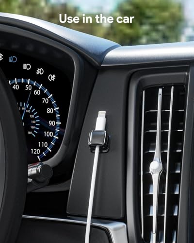 Image of Magnetic Cable Holder for Wall & Desk - Self Adhesive Cable Organizer Clips for Charging Cables, USB, Type C, Lightning, HDMI | Wire Management Clip for Home, Office & Car