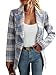 Mina Self Plaid Blazer Jacket for Women Winter Clothing Suits 2025 Long Women's Blazers & Suit Jackets Womens Blazers Flannel Clothes Work Business Casual Professional Trendy Knit Tantan Petite Blue