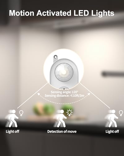 Image of ASOKO Motion Sensor Dimmable Led Under Cabinet Lighting,14.5in USB Plug-in Under Desk Light with 3 Color Changing(2700K, 4000K,6000K),Dimmable LED Light Bar for Home Kitchen,Cabinet,Pantry