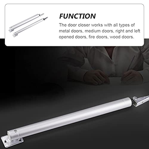 Doitool Heavy Duty Door Closer Aluminum Pneumatic Standard Closing Hinge Replacement Automatic Security Door Closer For Storm Screen Doors 15-30Kg #TOP5