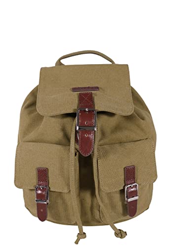 KATANA sac à dos unisexe en toile garni cuir réf 6533 taille moyenne (6 coul.disp) (Sable)