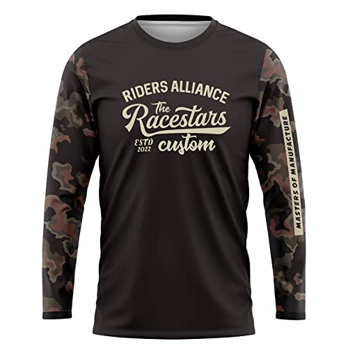 RACESTARS Men's Cycling Jersey Dirt Bike ATV Enduro MTB Jersey Sportwear Motocross Long Sleeve Anti-uv Mountain Bike T Shirt