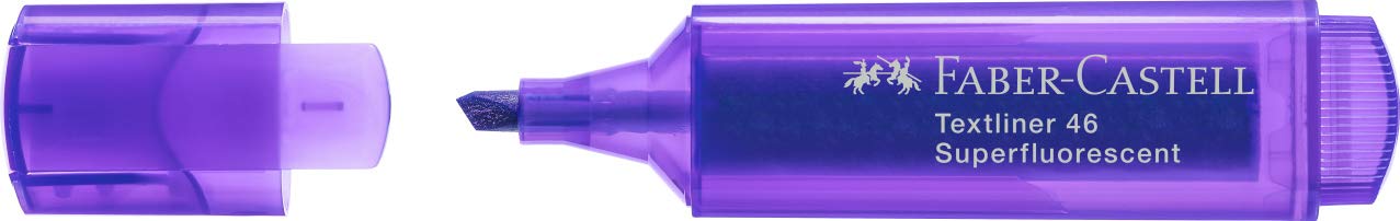 Faber-Castell Textliner 46 Textmarker Superfluoreszierend, Violett, 50 Stück