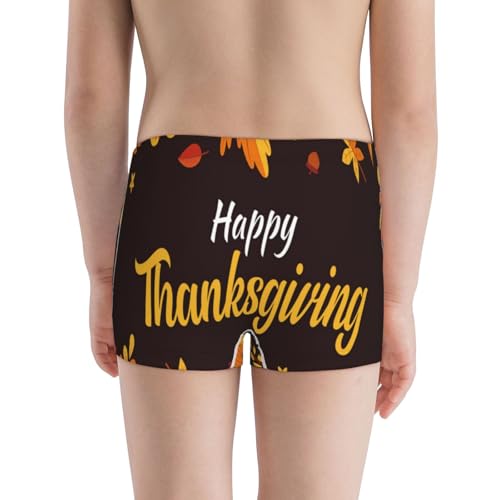 Boys' Cotton Boxer Brief Soft Underwear-Happy Thanksgiving 13