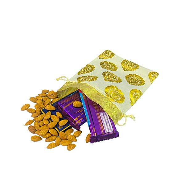Moira Unisex Gift Potli Bags Silk Brocade (23 cm X 18 cm) - Image 4