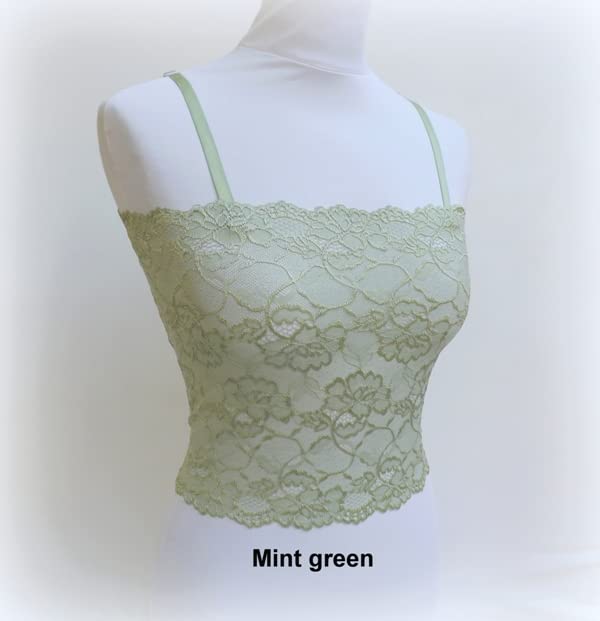 Miniatura 9 de Royal Blue See Through Floral Elastic Lace Tank Top Cami