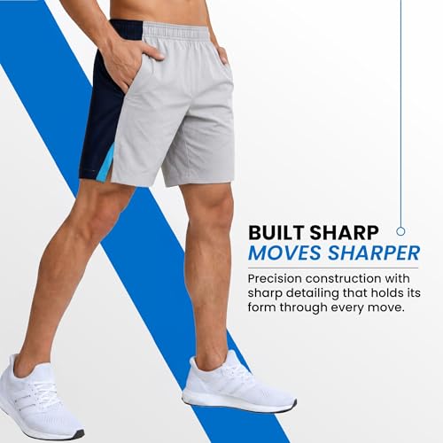 Image of NEVER LOSE Stylish Shorts for Men with Dual Color Design & Side Cut, Gym Shorts Men Workout, Running Shorts, Comfortable Sports Bermuda Shorts