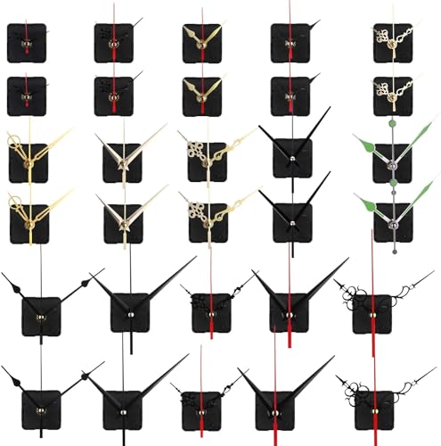 Haiabei 30Sets Quartz Clock Movement Silent Quartz Clock Mechanism Kit Hands And Motor Mechanism Quartz Clock Motor Wall Clock Movement Kit For Repair Replacement Diy Wall Clock Garden Clocks Cross cover