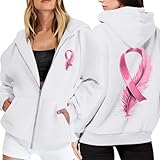 Photo Gallery generisch felpa con cappuccio da donna in pile con zip e tasche con coulisse, maniche lunghe, casual, sportivo, felpa per il mese dell educazione del cancro al seno, bianco, m Photo Gallery generisch felpa con cappuccio da donna in pile con zip e tasche con coulisse, maniche lunghe, casual, sportivo, felpa per il mese dell educazione del cancro al seno, bianco, m