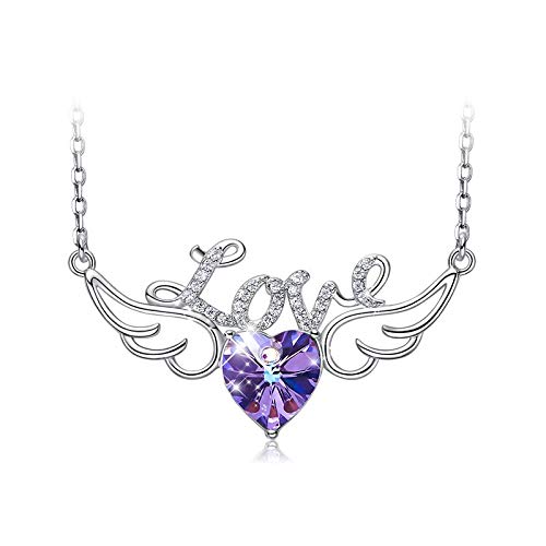 Collier pour femmes cristaux idée cadeau anniversaire chaîne de coeur