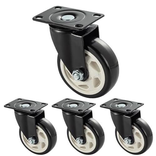 Set di Ruote girevoli silenziose, capacità di carico di 100 kg, con Doppi Cuscinetti a Sfera per Un Movimento Fluido dei mobili, Ideale per Uso Domestico e in Ufficio.